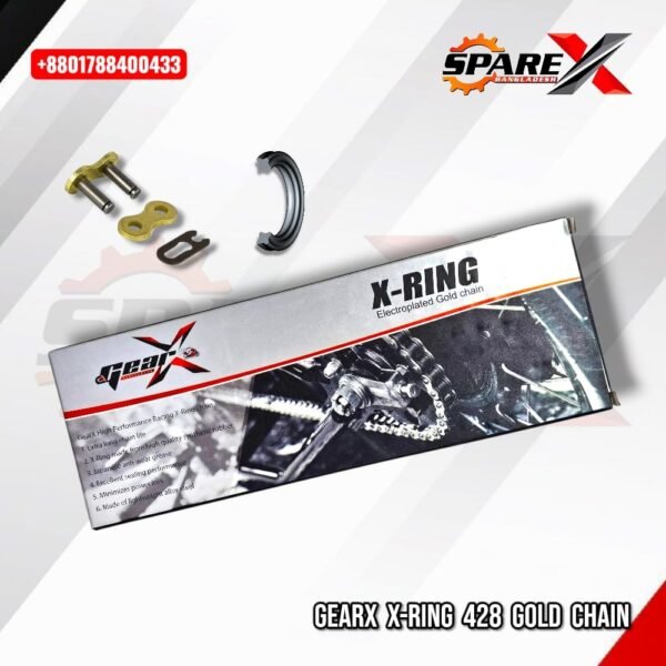 GEARX XRING 128 LINK GOLD CHAIN 428 PITCH